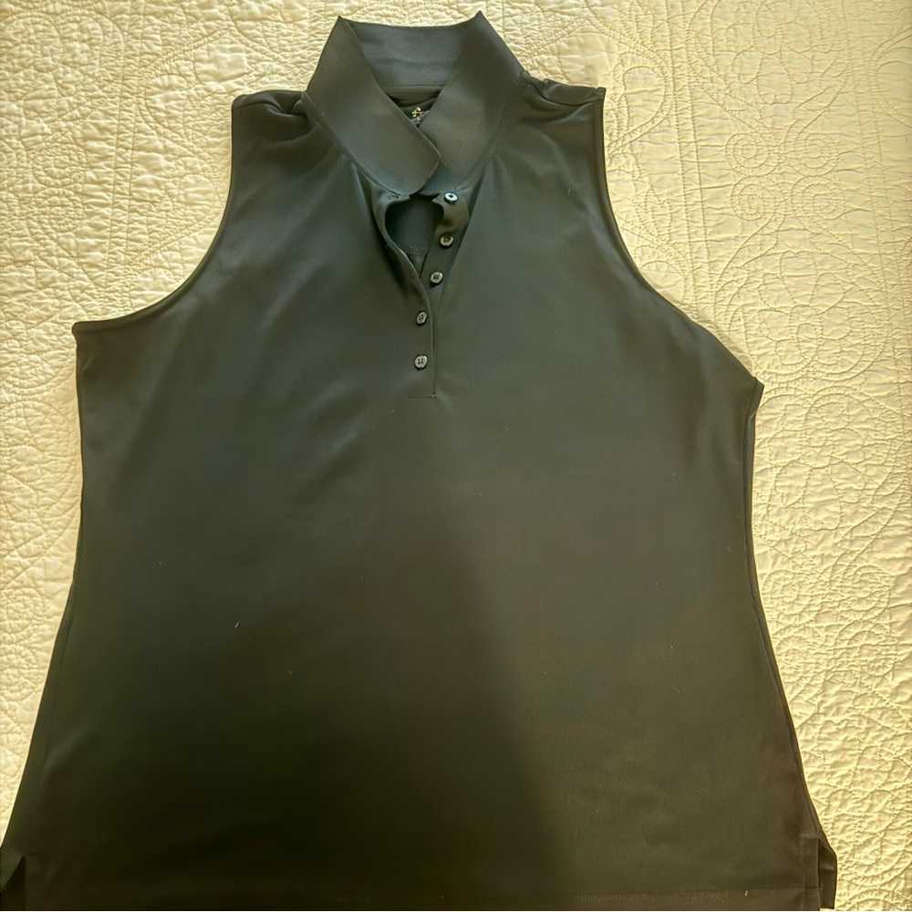 Hard to Fibd PGA Black Sleeveless Polo Top Size XL